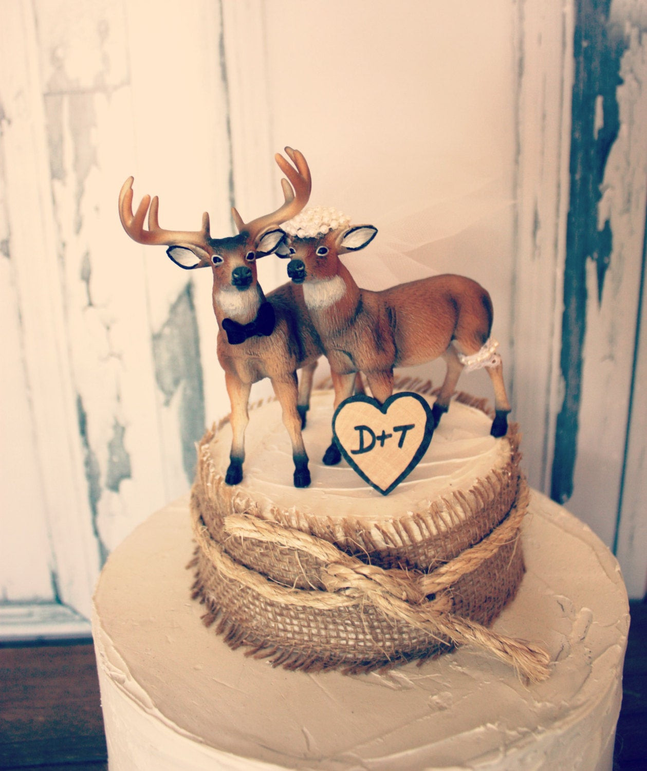 Hunting Wedding Cake Toppers
 Buck and doe wedding cake topper Deer hunting by