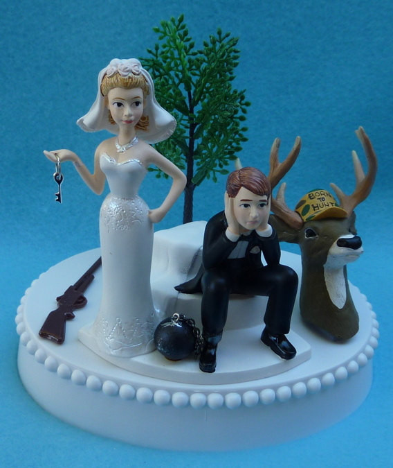 Hunting Wedding Cake Toppers
 Wedding Cake Topper Deer Hunting Rifle Hunter Themed by WedSet