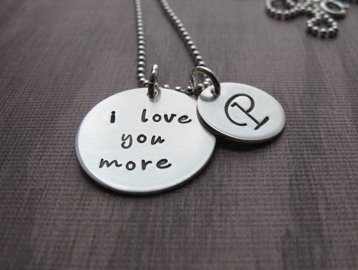I Love You More Necklace
 I love you more necklace with initial charm by