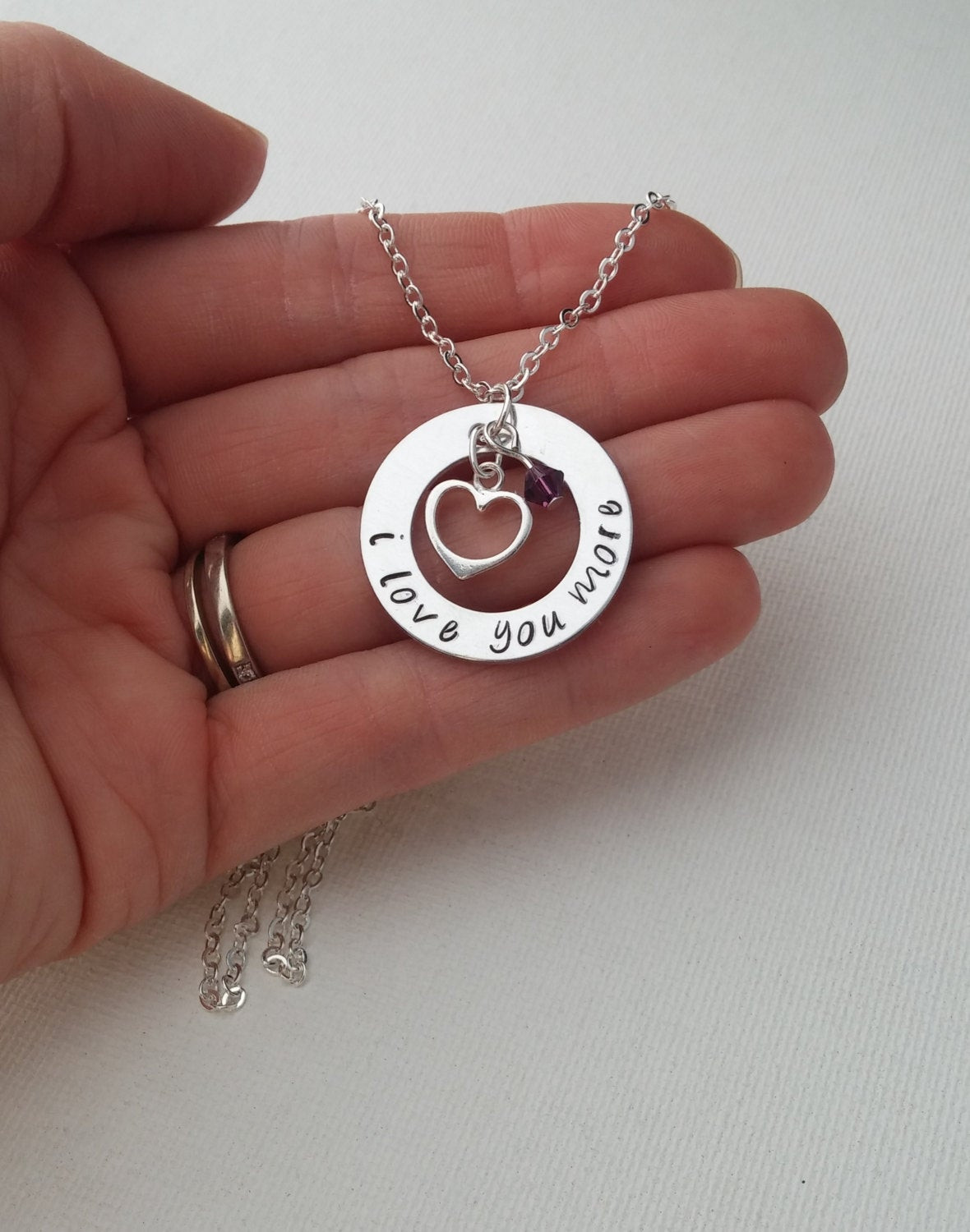 I Love You More Necklace
 Anniversary Necklace I Love You More by GracefullyMadeStudio