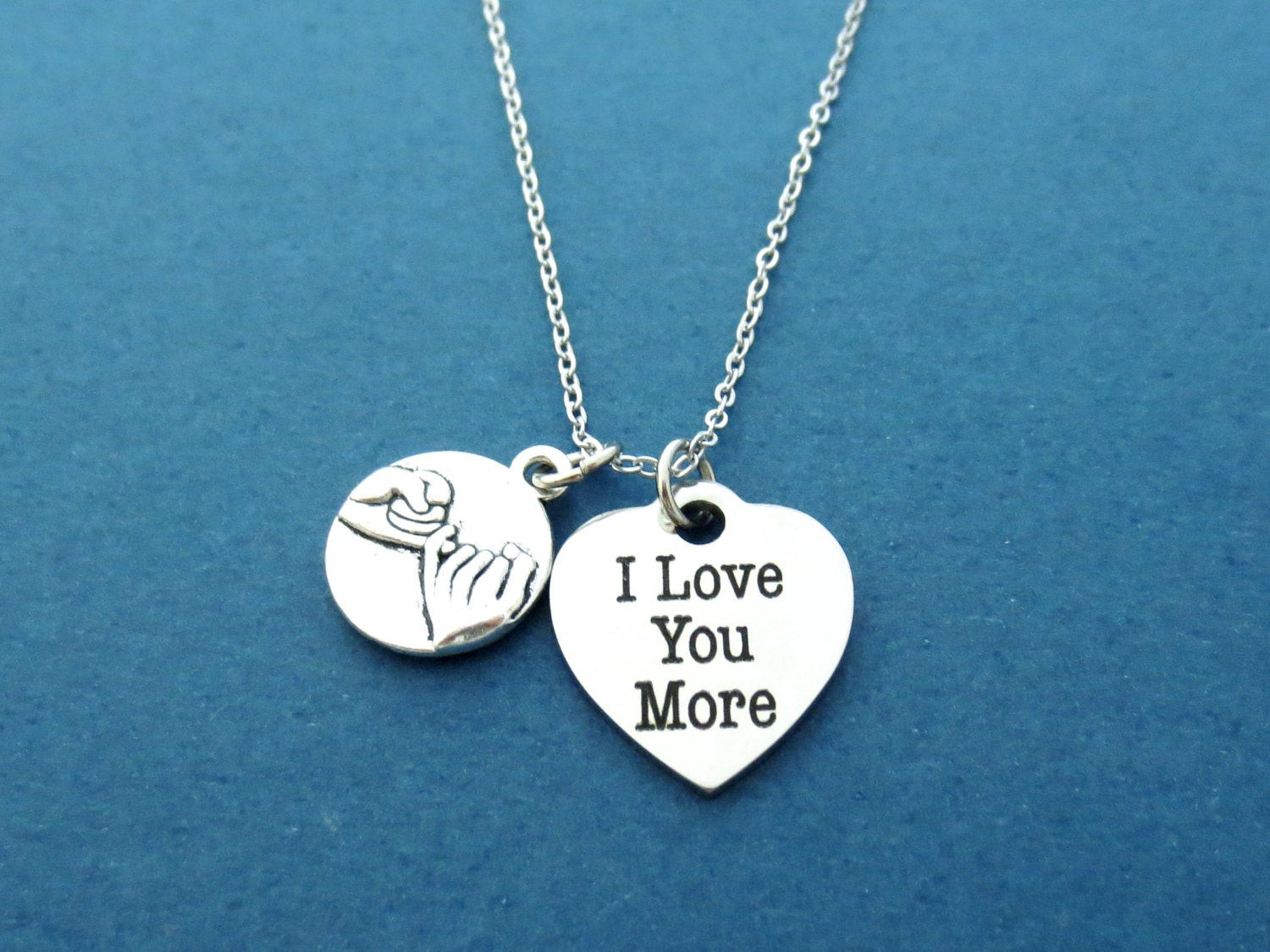 I Love You More Necklace
 I Love You More Pinky promise Heart Necklace Pinky