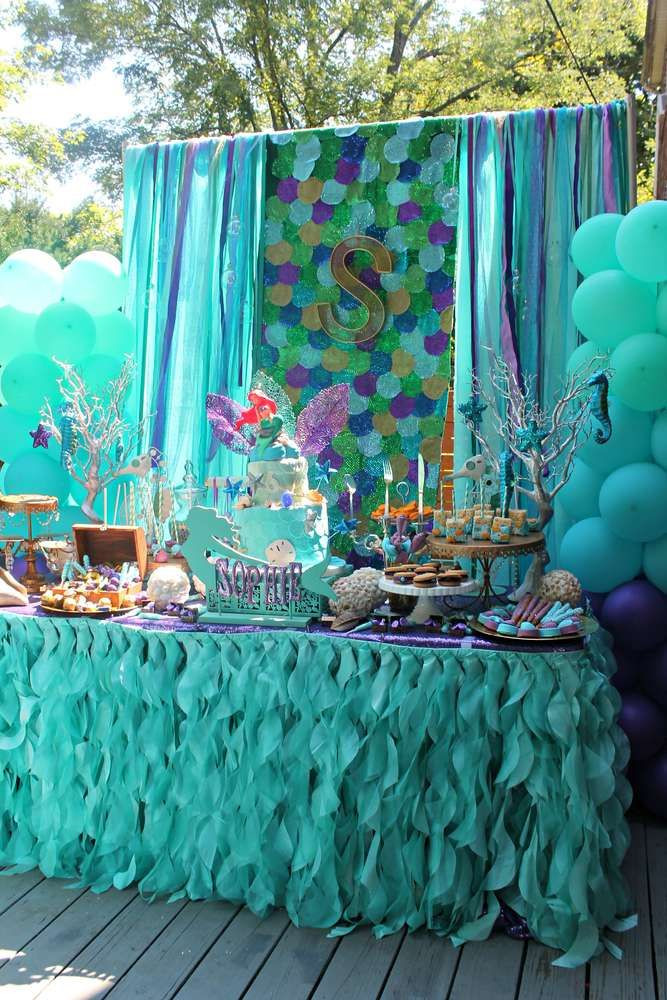 Ideas For A Mermaid Birthday Party
 Just look at the amazing way this dessert table is