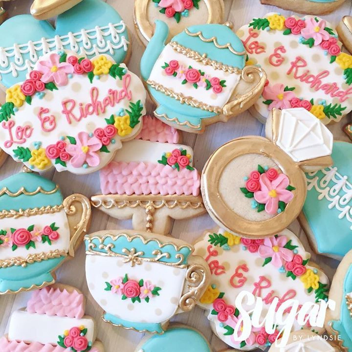 Ideas For A Tea Party Themed Bridal Shower
 tea party bridal shower cookies … in 2019