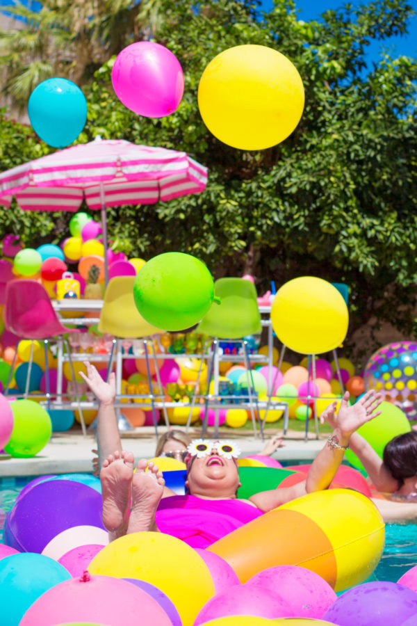 Ideas For Pool Party
 An Epic Rainbow Balloon Pool Party Studio DIY
