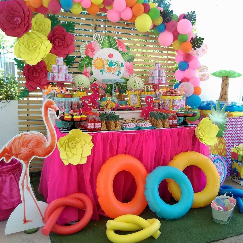 Ideas For Pool Party
 Pin on Girl Birthday Party Ideas & Themes