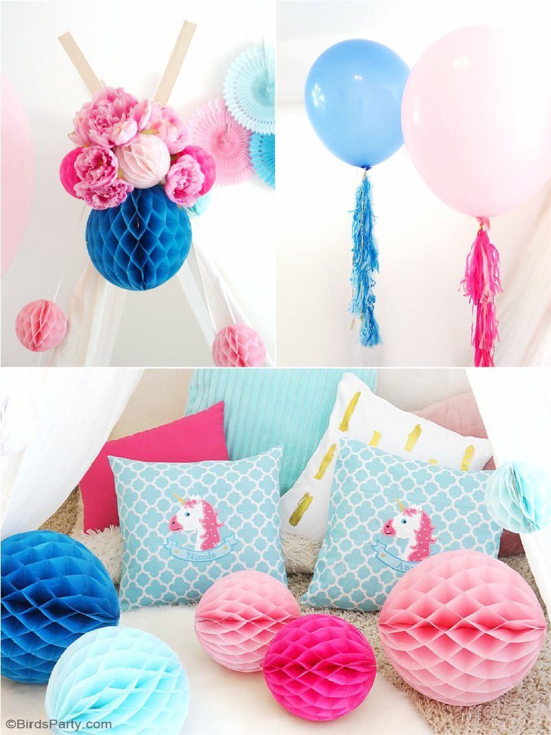 Ideas For Unicorn Party
 My Daughter s Unicorn Birthday Slumber Party Party Ideas
