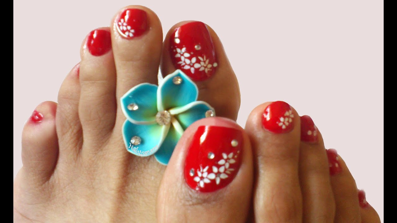 Images Of Toe Nail Designs
 Nail art for toes y Red nails