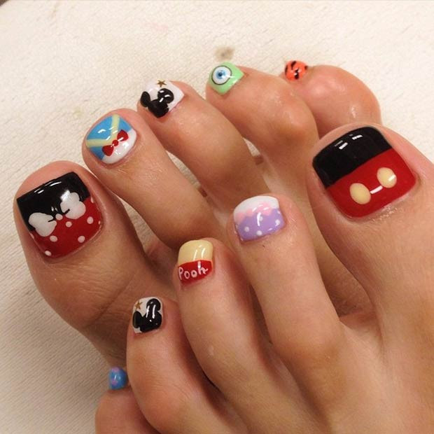 Images Of Toe Nail Designs
 21 Super Cute Disney Nail Art Designs Page 2 of 2
