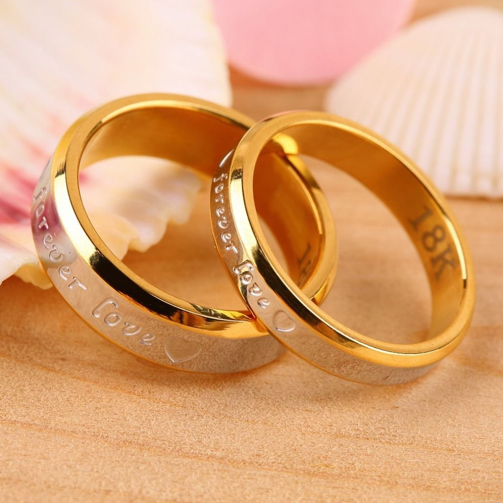 Images Of Wedding Rings
 USA 2Pcs 18K Rose Gold Forever Love Couple Engagement