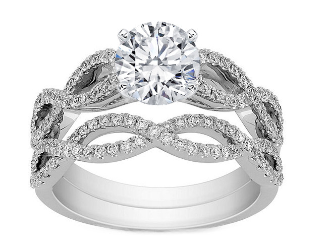 Infinity Wedding Band Sets
 Engagement Ring Infinity Bridal Set Engagement Ring