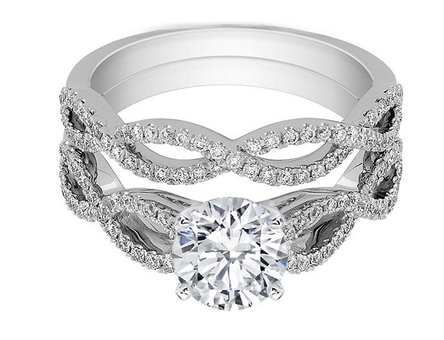 Infinity Wedding Band Sets
 Engagement Ring Infinity Bridal Set Engagement Ring