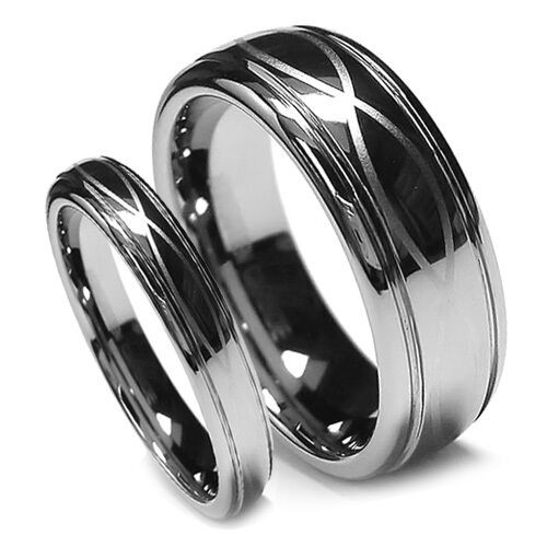 Infinity Wedding Band Sets
 Matching Wedding Band Set Tungsten Rings Infinity Design
