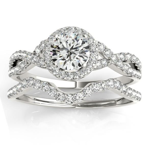 Infinity Wedding Band Sets
 Twisted Infinity Engagement Ring Bridal Set Platinum 0
