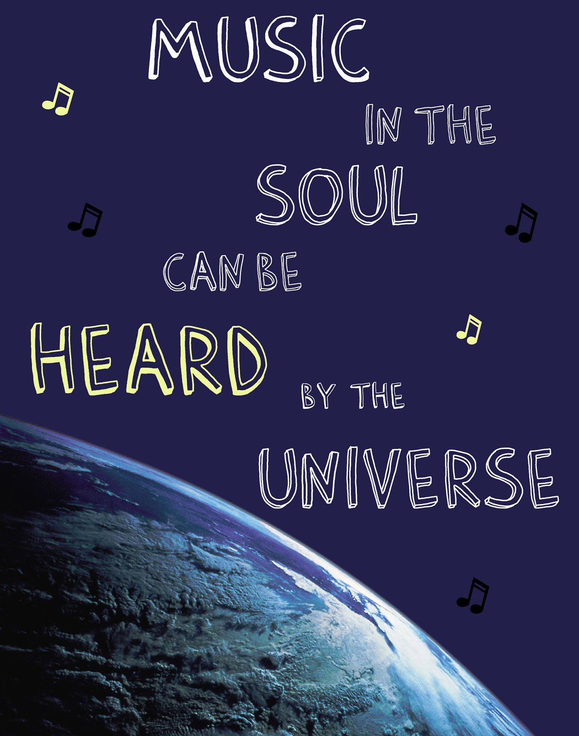 Inspirational Music Quotes
 Inspirational QUOTES Word Art POSTER Music In The Soul Can