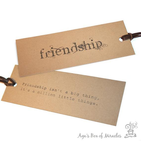 Inspirational Quotes Gifts
 FRIENDSHIP BOOKMARK with Inspirational Quote by