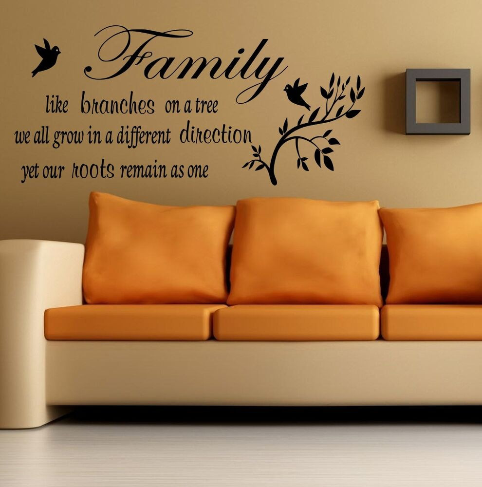 Inspirational Quotes Wall Art
 Wall Quote Family like a branches on a tree Wall Sticker