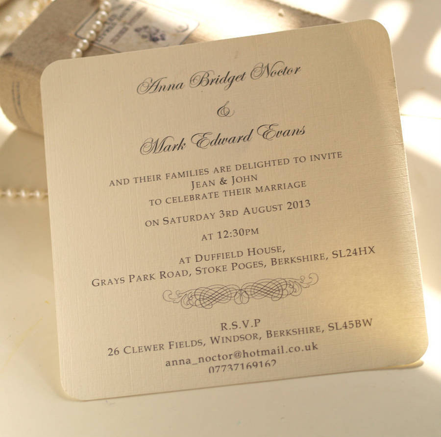Invitation Wording Wedding
 classic personalised wedding invitation by beautiful day