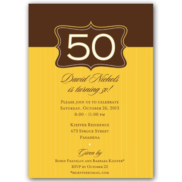 Invitations For 50th Birthday
 Emblem Gold 50th Birthday Invitations