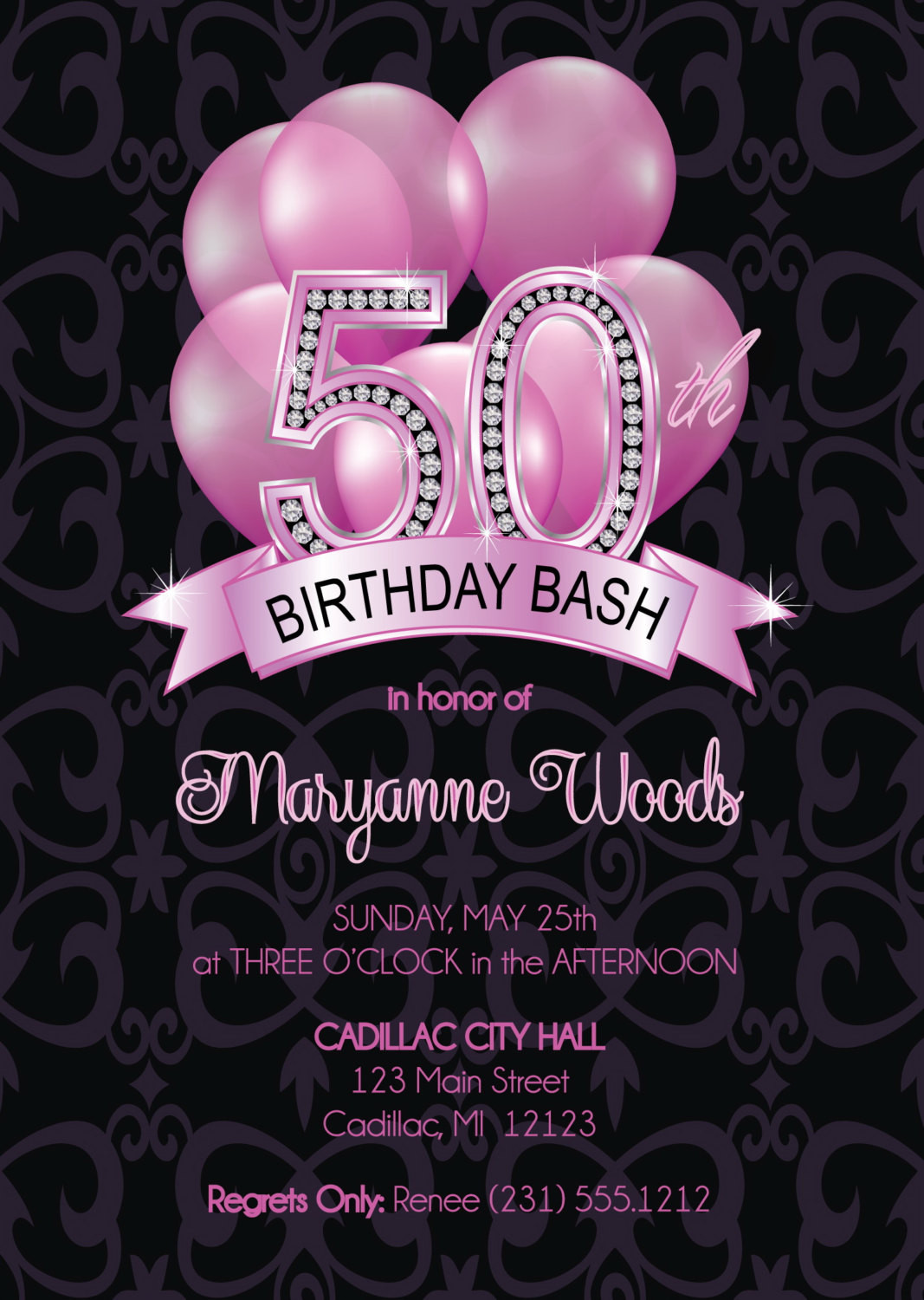 Invitations For 50th Birthday
 50th Birthday Invitation Adult 50th Birthday Invitation