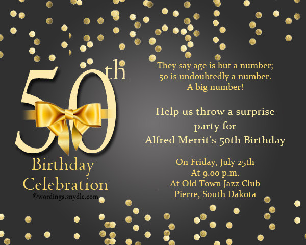 Invitations For 50th Birthday
 50th Birthday Invitation Wording Samples Wordings and