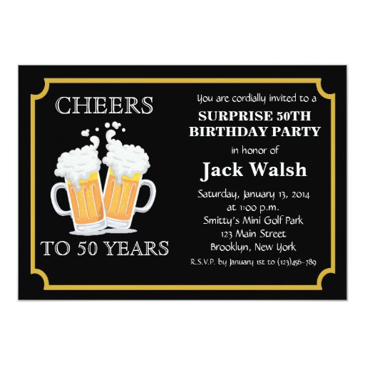 Invitations For 50th Birthday
 Cheers Surprise 50th Birthday Party Invitations