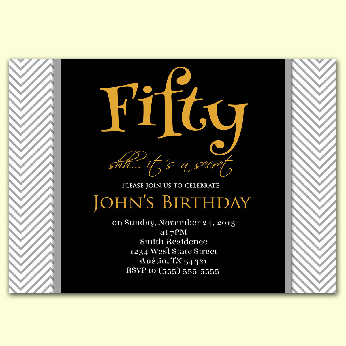 Invitations For 50th Birthday
 Masculine Invitation Surprise 50th Birthday by PurpleChicklet