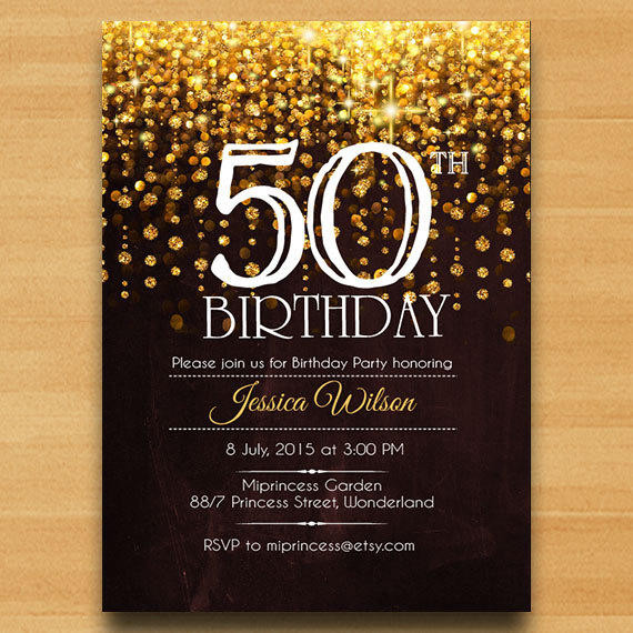 Invitations For 50th Birthday
 Elegant birthday invitation birthday from miprincess on Etsy