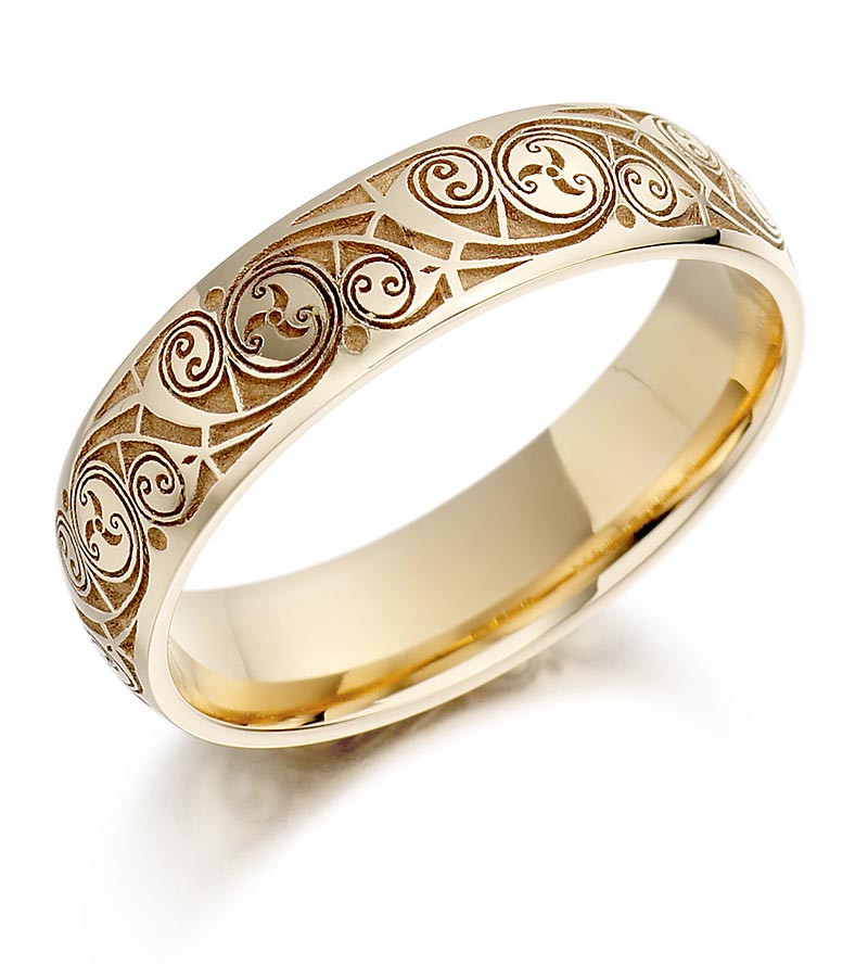 Irish Mens Wedding Bands
 Celtic Wedding Ring Mens Gold Celtic Spiral Triskel
