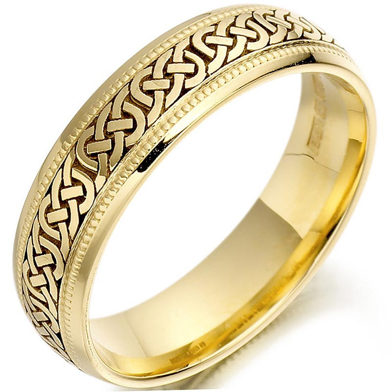 Irish Mens Wedding Bands
 Irish Wedding Ring Mens Gold Celtic Knots Beaded Wedding