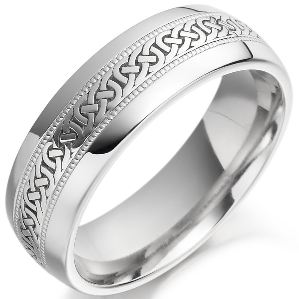 Irish Mens Wedding Bands
 Irish Wedding Ring Mens Celtic Knot Gold Beaded Irish