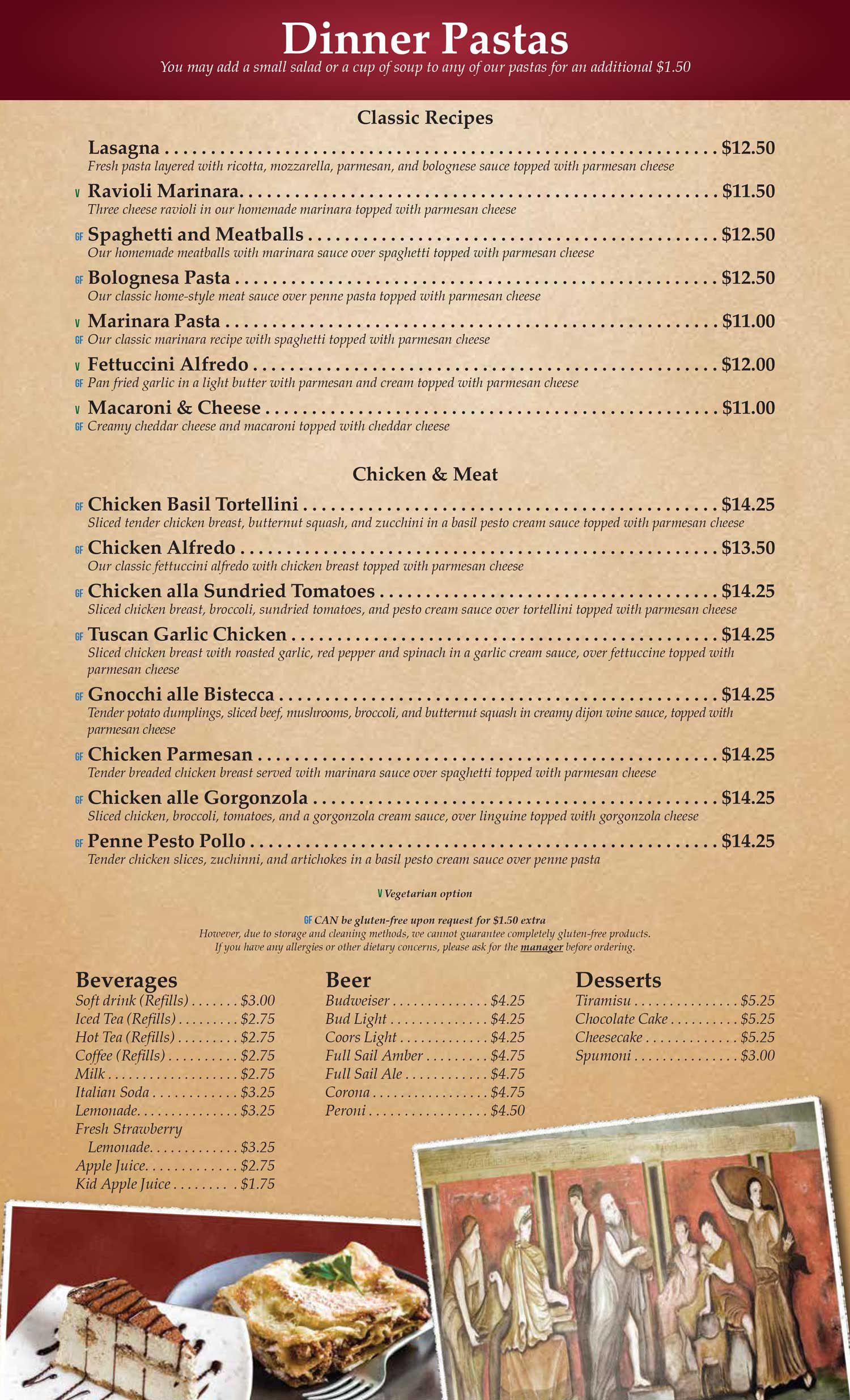 Italian Dinner Menu
 Italian Dinner Menu Traditional Italian Food