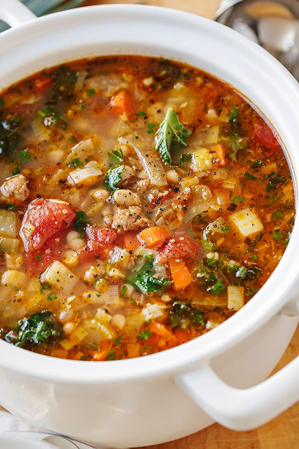 Italian Vegetable Soup Recipes
 Italian Ve able Soup with Spicy Italian Sausage and