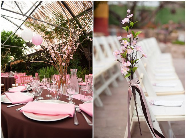 Japanese Themed Wedding
 Pink and Brown Japanese Cherry Blossom Themed Wedding