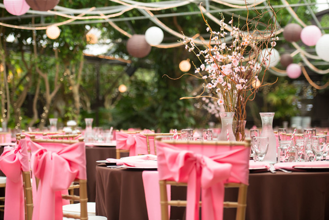 Japanese Themed Wedding
 Pink and Brown Japanese Cherry Blossom Themed Wedding