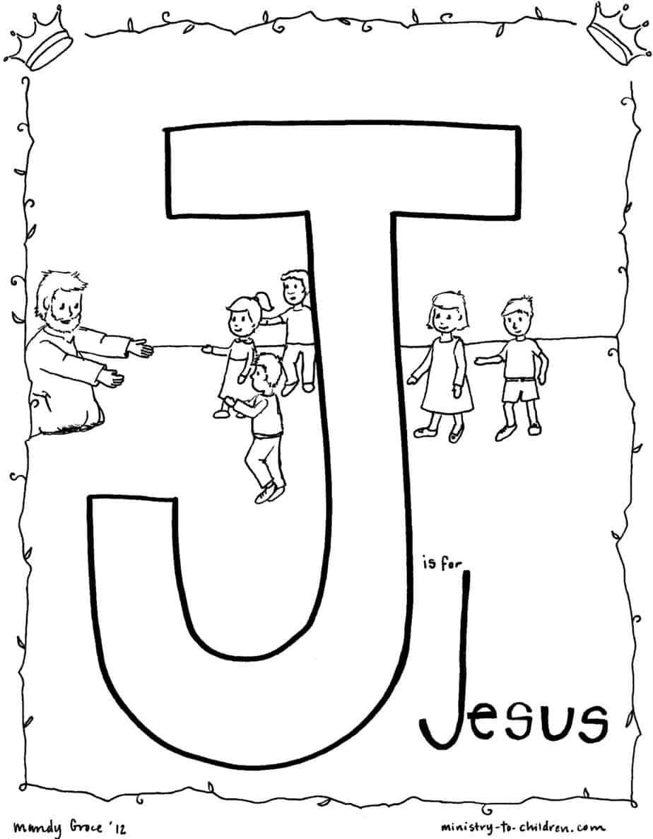 Jesus Coloring Pages For Kids
 J is for JESUS Bible Alphabet Coloring Page