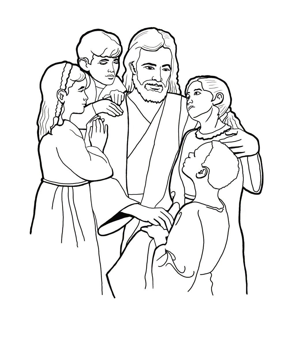 Jesus Coloring Pages For Kids
 Christ with Children Coloring Page