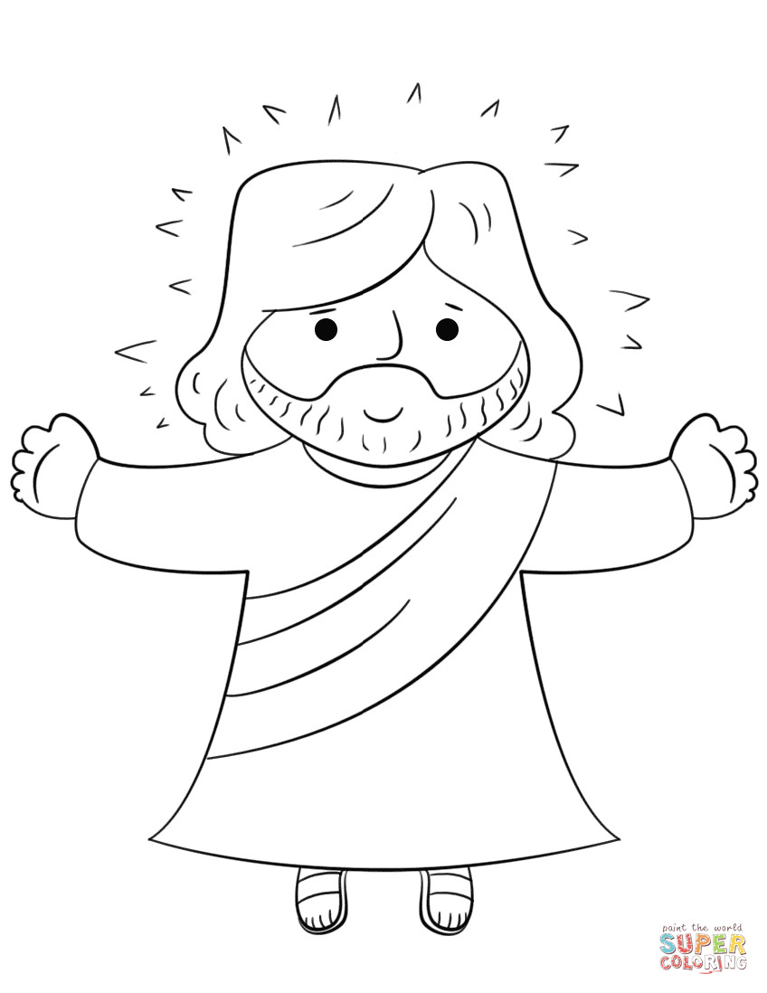 Jesus Coloring Pages For Kids
 Cartoon Jesus coloring page