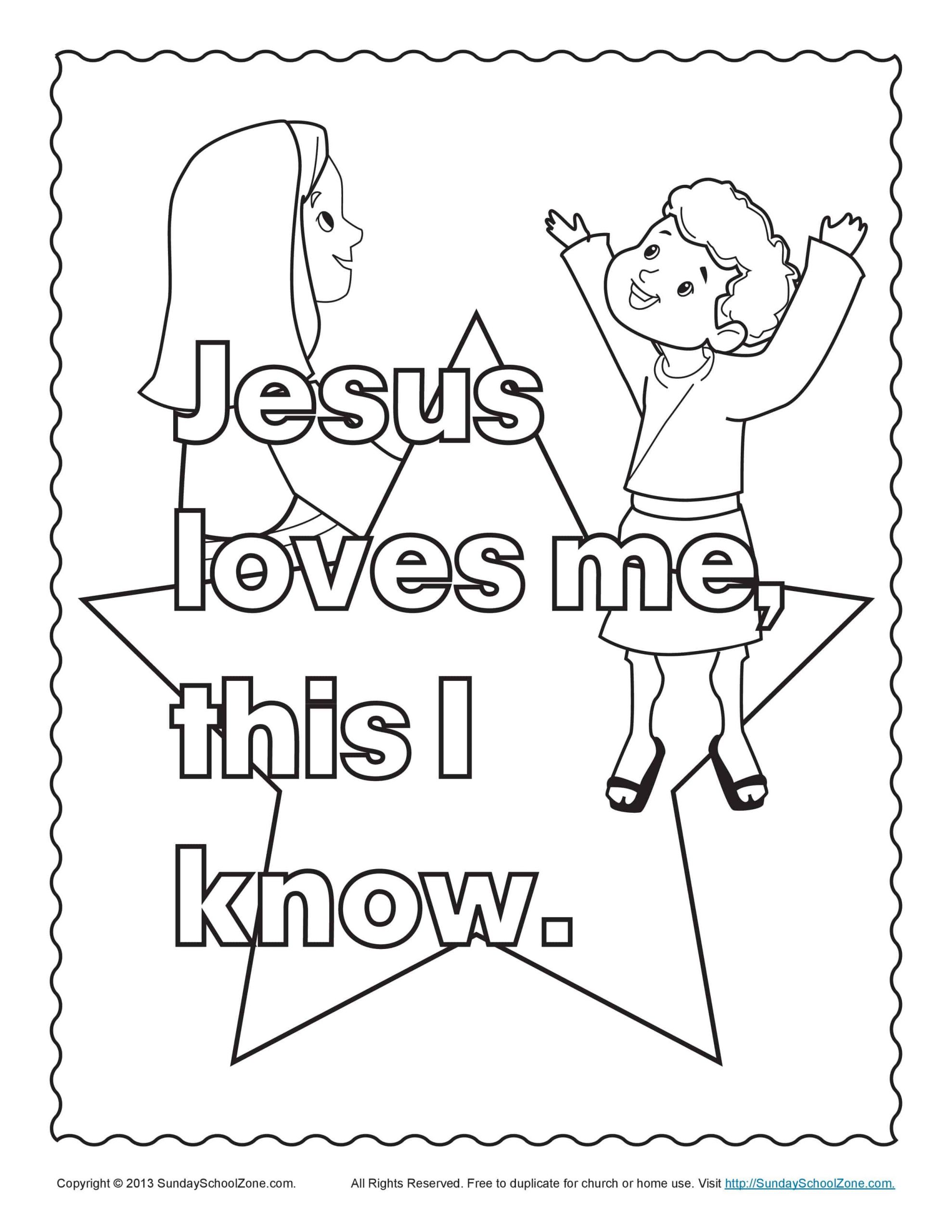 Jesus Loves Me Coloring Pages Printables
 Bible Coloring Pages for Kids