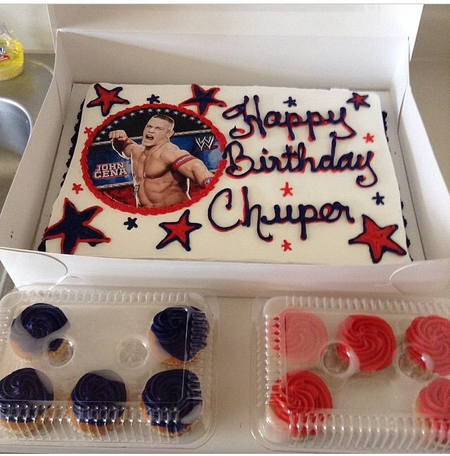 John Cena Birthday Cake
 WWE CAKE JOHN CENA WITH MATCHING CUPCAKES