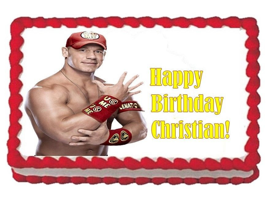 John Cena Birthday Card
 John Cena WWE Personalized Birthday Edible Image Cupcake