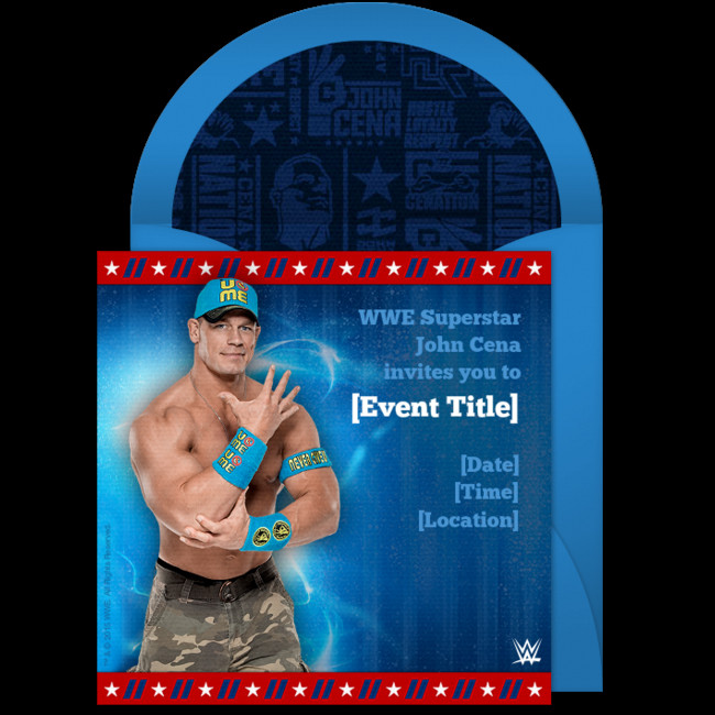 John Cena Birthday Card
 Free WWE John Cena Birthday Invitations