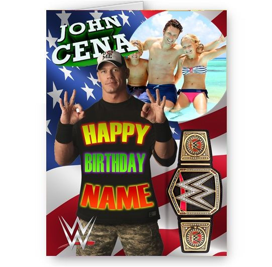 John Cena Birthday Card
 Any Personalised WWE John Cena A5 All Happy Birthday