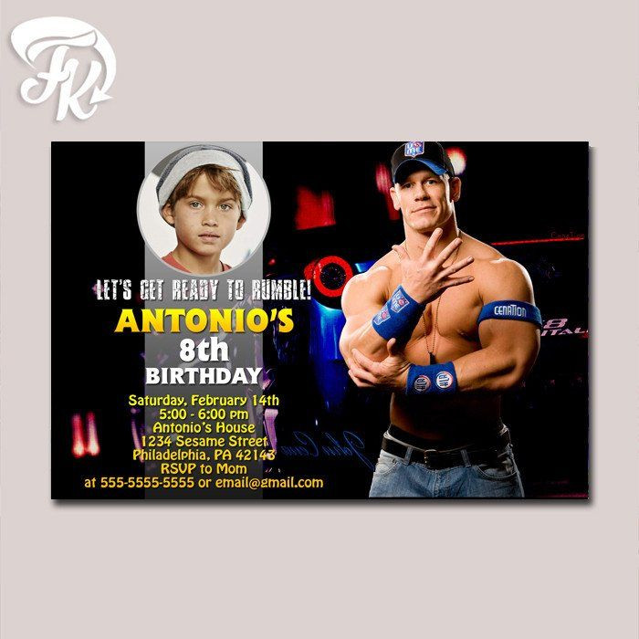 John Cena Birthday Card
 John Cena Royal Rumble WWE Birthday Party Card Digital