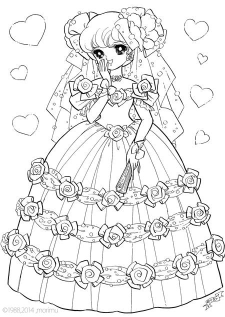 Kawaii Girls Coloring Pages
 Shojo Nurie Happy Time Coloring Pages