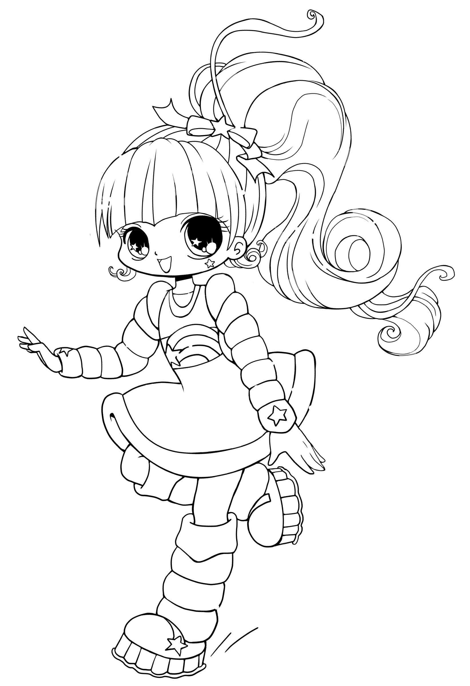Kawaii Girls Coloring Pages
 Free Printable Chibi Coloring Pages For Kids