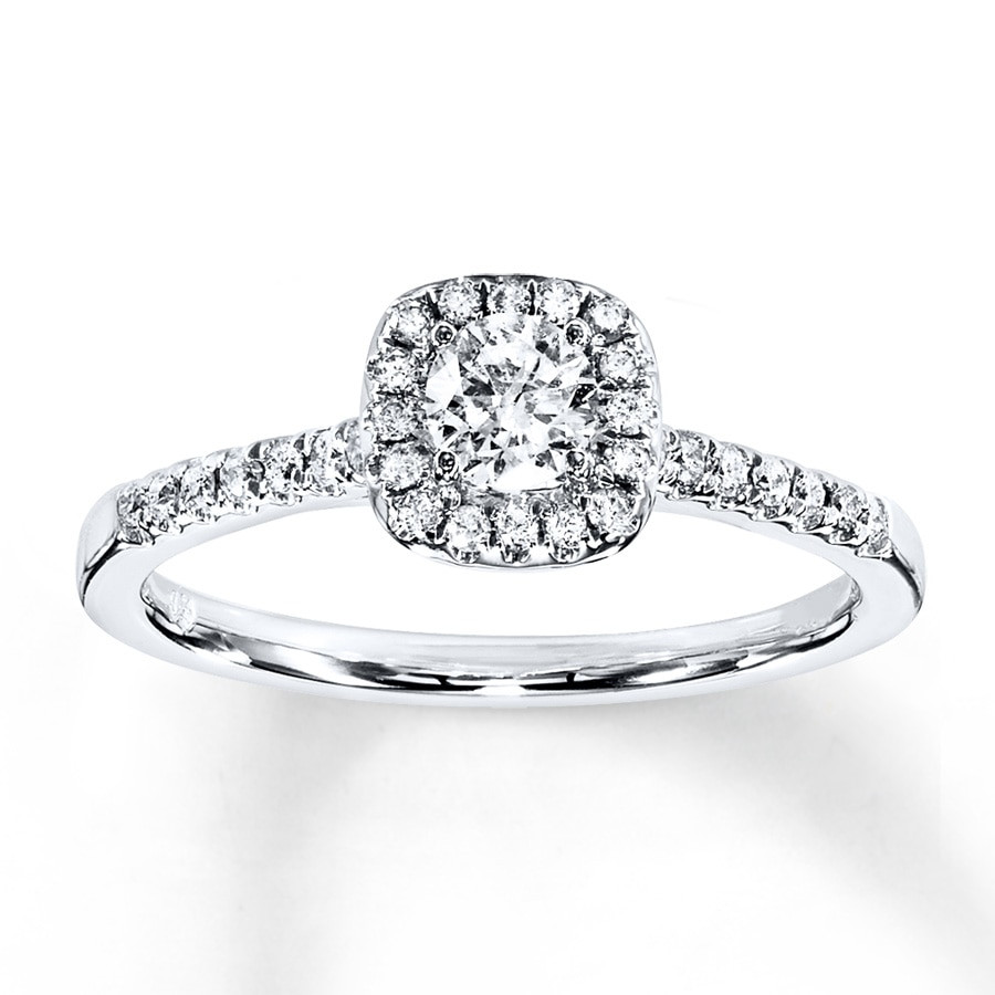 Kay Jewelers Wedding Rings
 Diamond Engagement Ring 3 8 ct tw Round cut 10K White Gold
