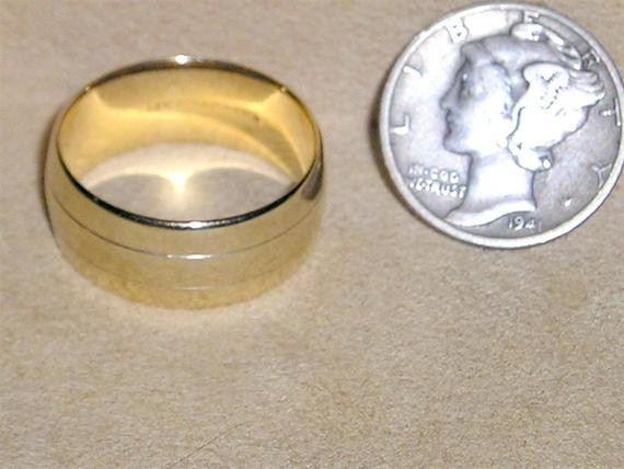 Keepsake Wedding Bands
 Vintage 14k Solid Gold Ring Keepsake Wide Wedding Band