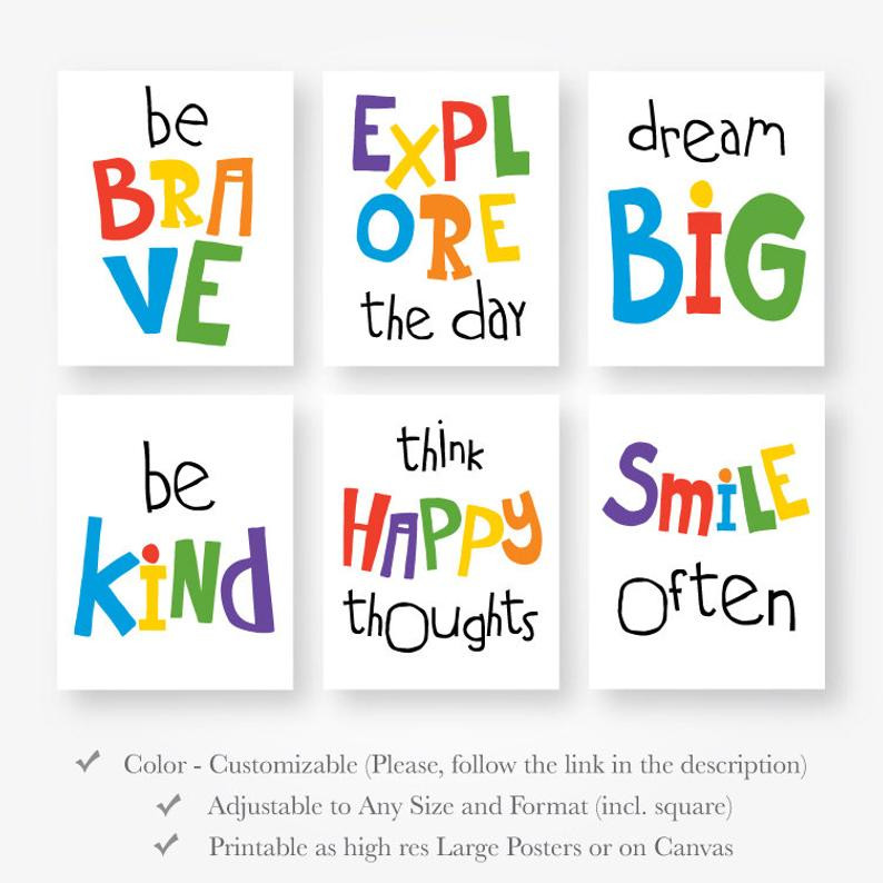 Kid Motivational Quotes
 Motivational playroom quotes kids girls boys room