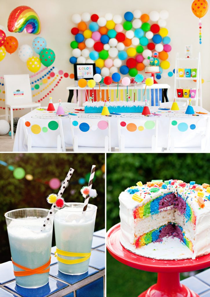 Kids Birthday Decoration Ideas
 A Modern Rainbow Art Party Kids Birthday Hostess with