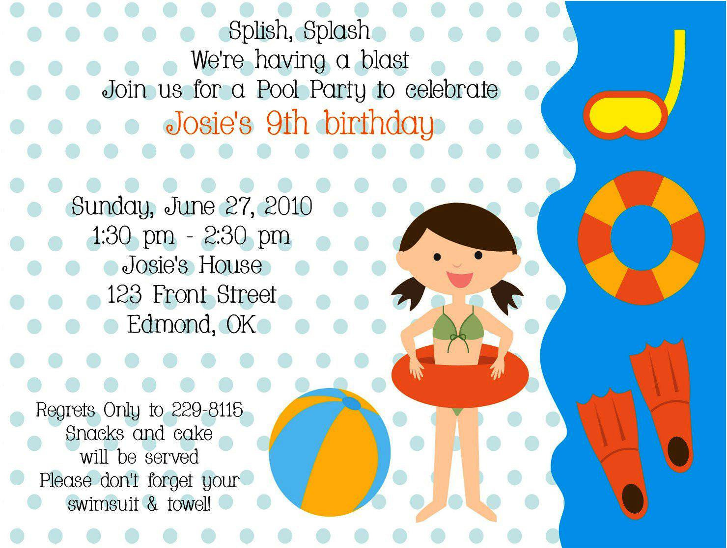 Kids Birthday Party Invitation Messages
 21 Kids Birthday Invitation Wording That We Can Make